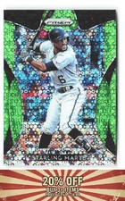 2019 Panini Prizm #73 /199 Starling Marte Lime Green Donut Circles Prizm Pirates