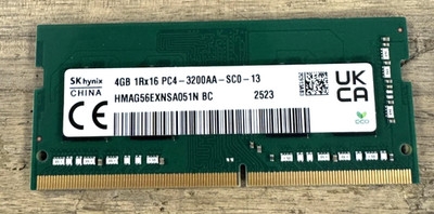 SK Hynix 4GB Ram Memory Card PC4-3200AA 3200Mhz DDR4 SODIMM HMAG56EXNSA051N BC