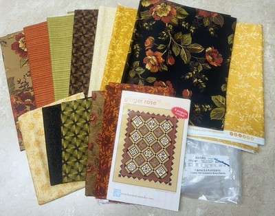 Andover Fabric GINGER ROSE Quilt Kit by Nancy Murty Bee Creative 73''x90:''