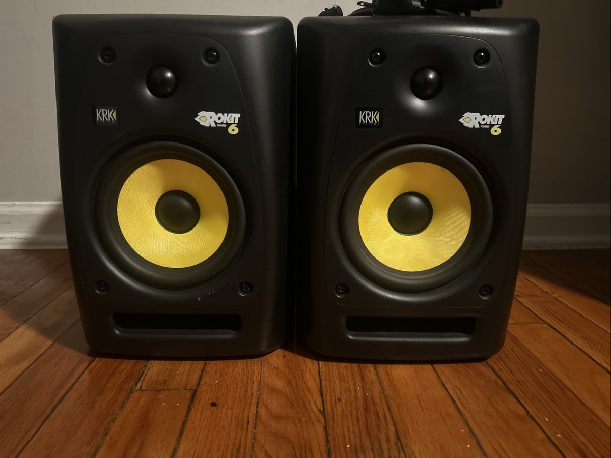 KRK ROKIT 6 RPG2 パワードモニタースピーカー ペア 2) KRK ROKIT Powered 6 RPG2 Pair Studio Monitor Speakers W/Cords