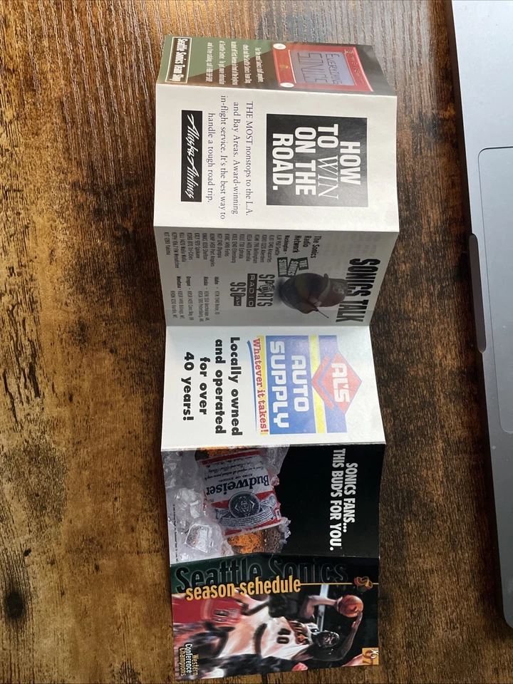 Calendario de temporada 1996-97 de Seattle SuperSonics Shawn Kemp NBA HOF Foto 3 de 4