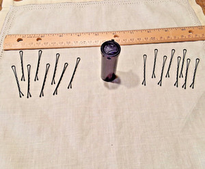 VTG Stanley Home Products  - Black Plastic Bobby Pin Holder - 2” ~ Plus 16  Pins