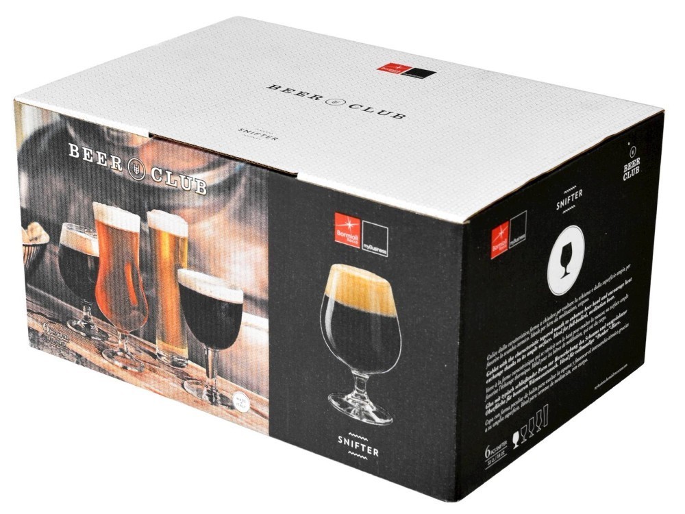Pack of 6 Glass Beer Snifter Glasses 53cl Transparent Bormioli Rocco