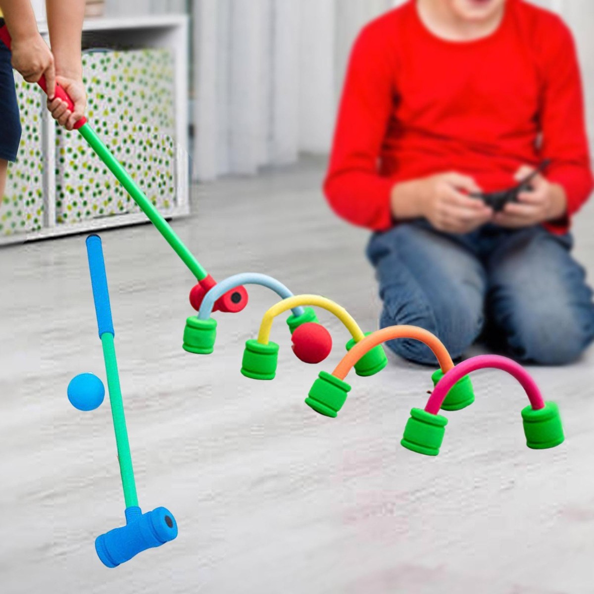 3 Pcs Wooden Croquet Balls: Wood Round Ball Kids Lawn