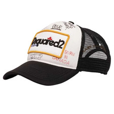 Dsquared2 Trucker Hat Black White Mesh Cap Adjustable Snapback Logo Canada