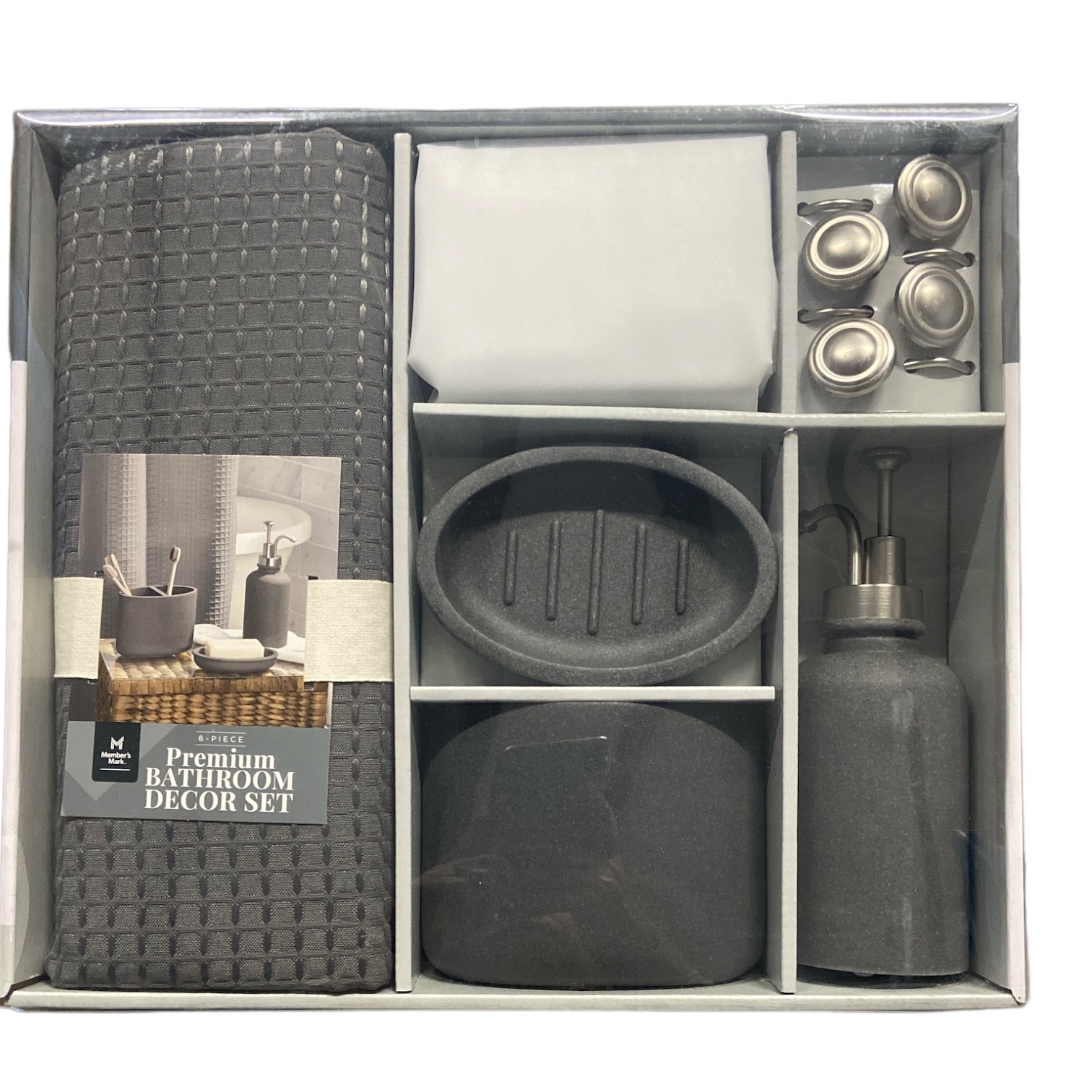 Набор аксессуаров для ванной премиум-класса Members Mark из 6 предметов цинк 9590₽