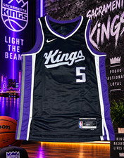 Nike Sacramento Kings De'Aaron Fox #5 Icon Dri-FIT Jersey Men's 48 Black NBA