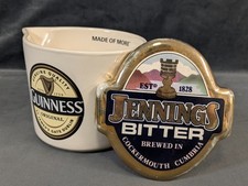 Guiness Pitcher + Jennings Pump Clip Breweriana Duo
