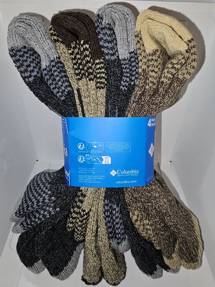 Columbia - Paquete de 4 calcetines básicos de control de humedad para hombre - O/S colores surtidos Foto 2 de 4