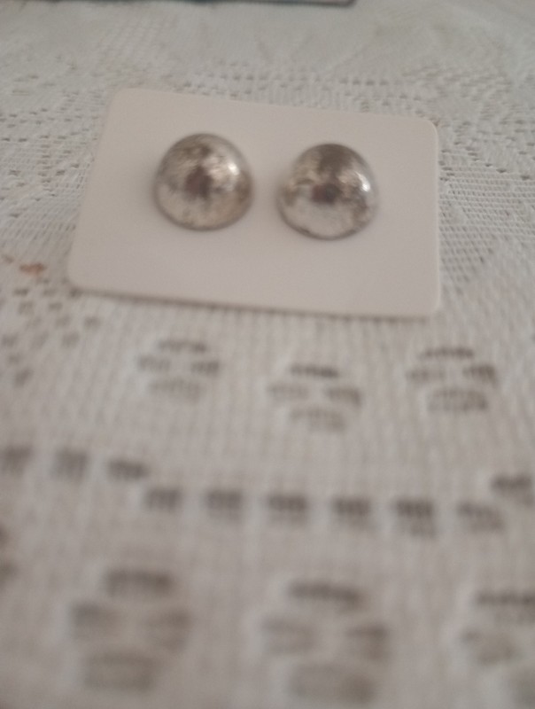 Silver Ball Post Back Earrings