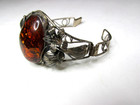 AMBER BRACELET VINTAGE STERLING LADIES WOMANS ANTIQUE ORIGINAL JEWELRY FLOWERS — photo 3