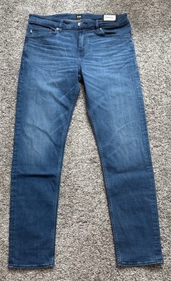 NWT BOSS Hugo Boss Taper-200 Jeans Men s 34x34 Blue Tapered Stretch Denim