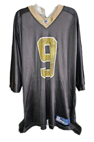 Maglia calcio vintage anni 2000 New Orleans Saints #9 brees taglia 3XL nera NFL Reebok