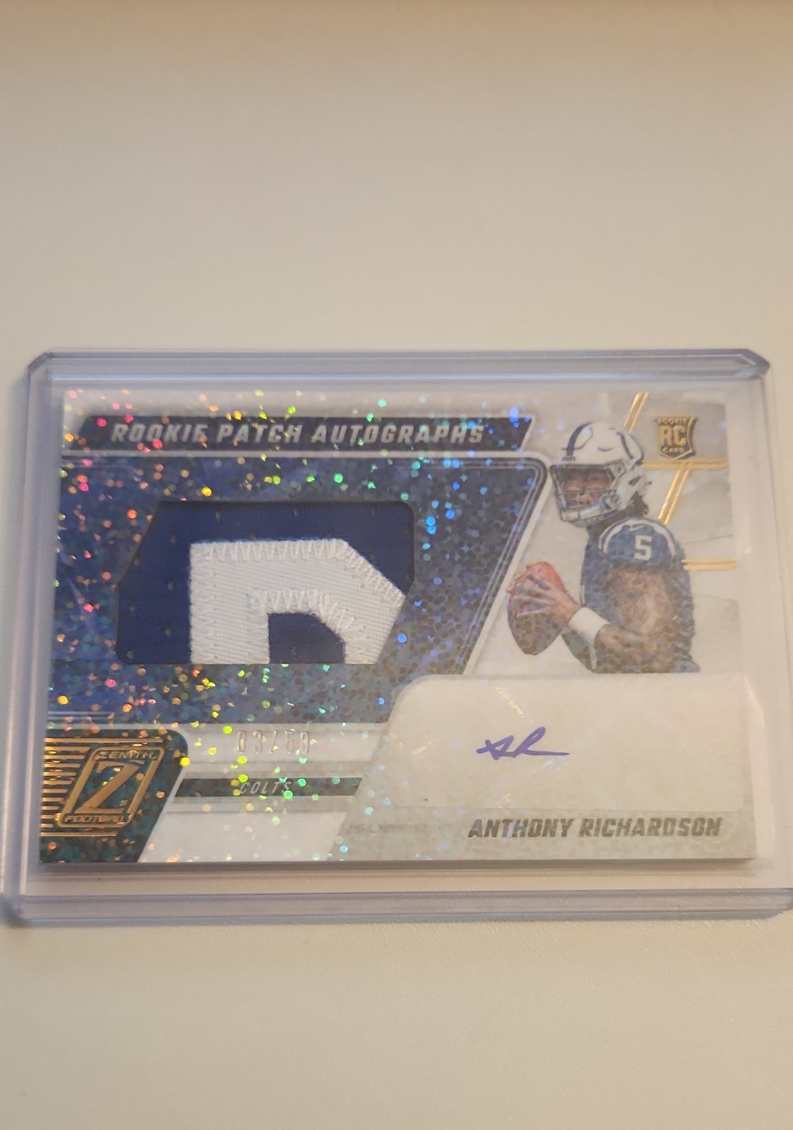 2023 Panini Zenith - Rookie Patch Autographs Anthony Richardson #202 Sparkle /50