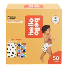 Hello Bello Premium Diapers Size 4 22-37lbs , Busy Bees Hive Five Designs, 58