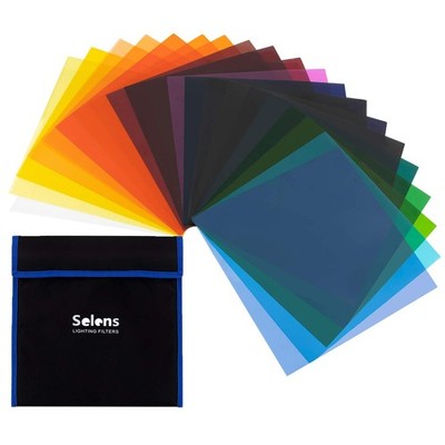 Selens 20pcs Color Gel Filter for Lighting Effect, 10x10 Inches Photography Colo