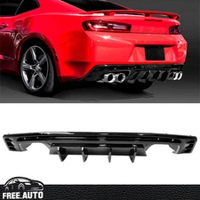 Fits 16-24 Chevy Camaro SS LT LS Rear Bumper Lip Diffuser Spoiler Gloss Black PP