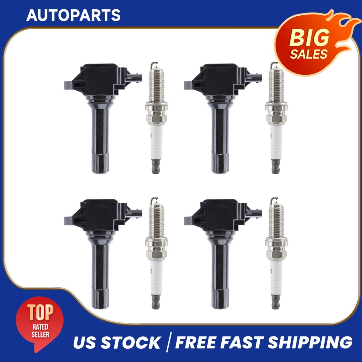 4x Ignition Coil  4x Iridium Spark Plug For Subaru Forester Impreza Outback US