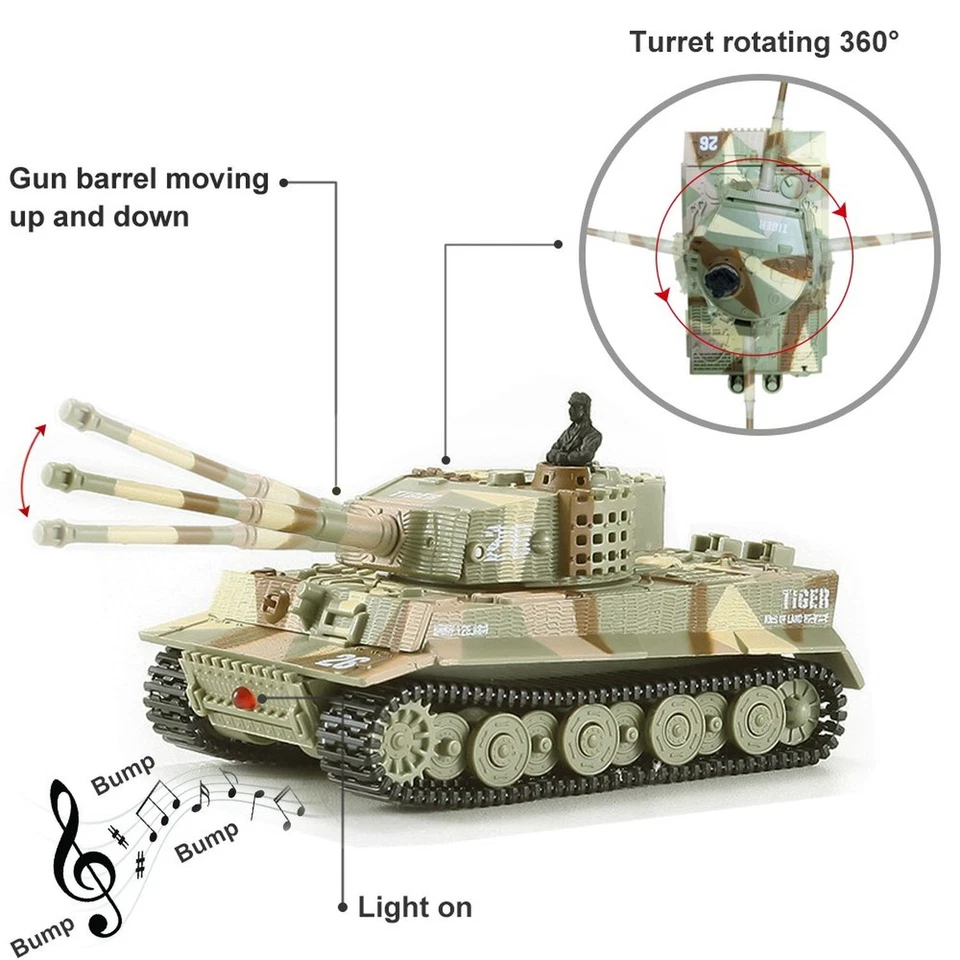 Remote Control Tank RC Tank - German Tiger I Panzer, Battery, Light, Sound, R... - Image 3 of 4