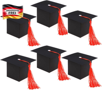 Abschluss Deko Geschenkeboxen Doktorhut Mit Quasten FüR Abi & Abitur, Schwarz Ro
