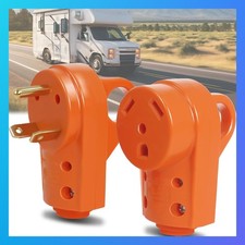 30 Amp RV Plug Set Male and Female 125V Replacement Plugs with Handles