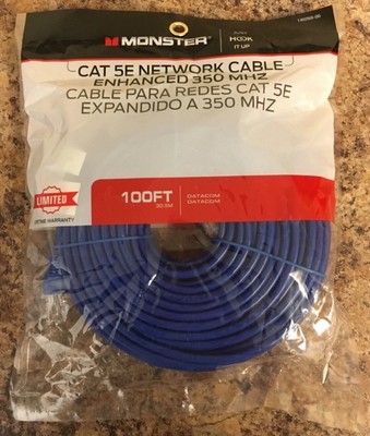 Monster 140269-00 Just Hook It Up CAT 5E Network Cable 100 ft. Enhanced 350 MHZ