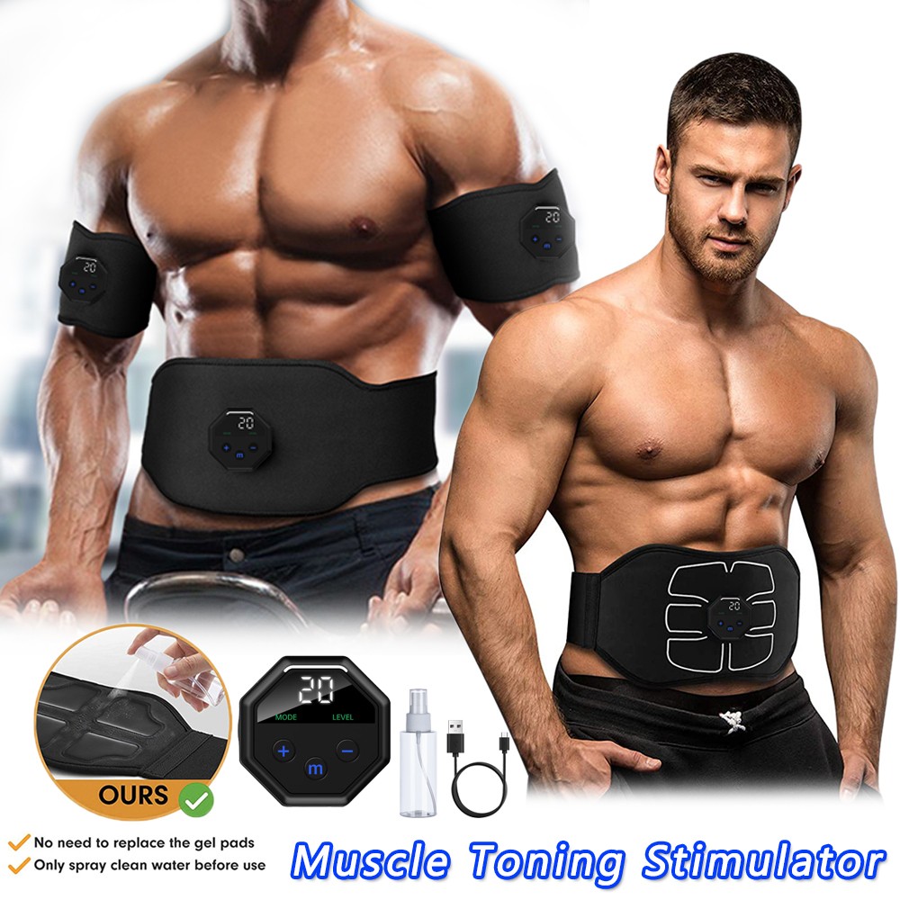 Electric EMS Muscle Strengthening & Fat Burning Stimulater Belt Gym  Ab Trainer 