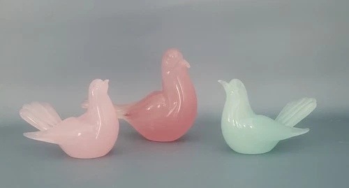 Vintage Murano Glass Opalescent Birds By Archimede Seguso! Beautiful! 😍