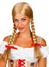 Zopfperücke blond - Kostüm Perücke für Fasching - Blonde Lockenperücke für
