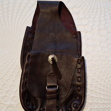 Brown Leather SADDLE BAG WITH Buckle Fastening,