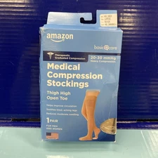 Amazon Basic Care Medical Compression Stockings Large 20-30 mmHg Damaged Box