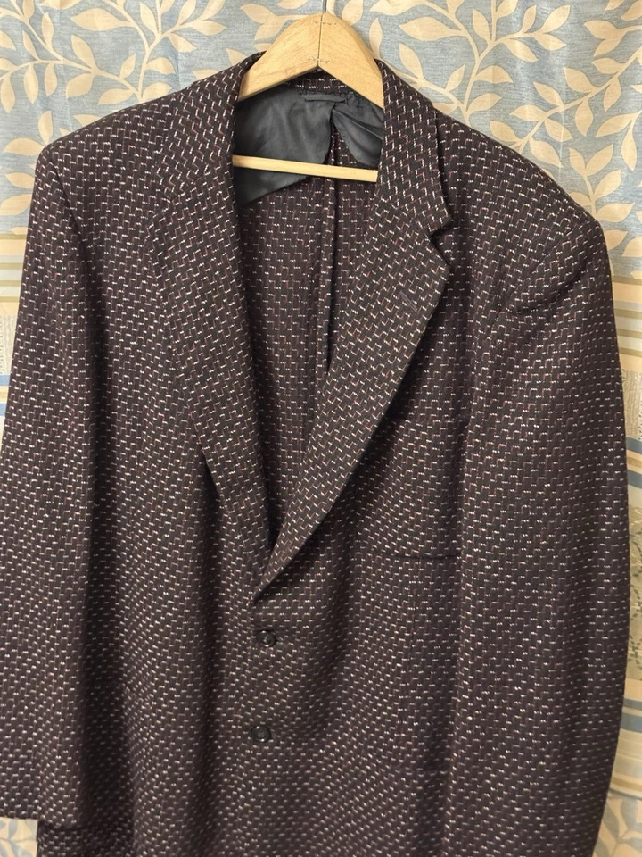 Abrigo chaqueta deportiva vintage de lana negra 42/44L Sears de la década de 1950 con manchas atómicas audaces para hombre Foto 4 de 4