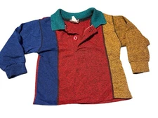 Vintage Carters 90’s Color Block Rugby Style Toddler 2T Boy Long Sleeve Polo