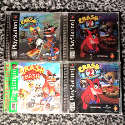 Lot (4) Crash Bandicoot 2 Bash Cortex Strikes Warped Holo Sony PS1 *Tested* - VG