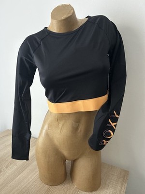 Roxy Fitness - agua Lycra crop Top de manga larga para Mujer