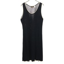Used FENDI made in Italy No sleeve knit one piece 46 dark blue Women
