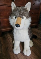 Wild Republic Jumbo Wolf Sitting Plush Giant Stuffed Animal Plush Toy Retired 30