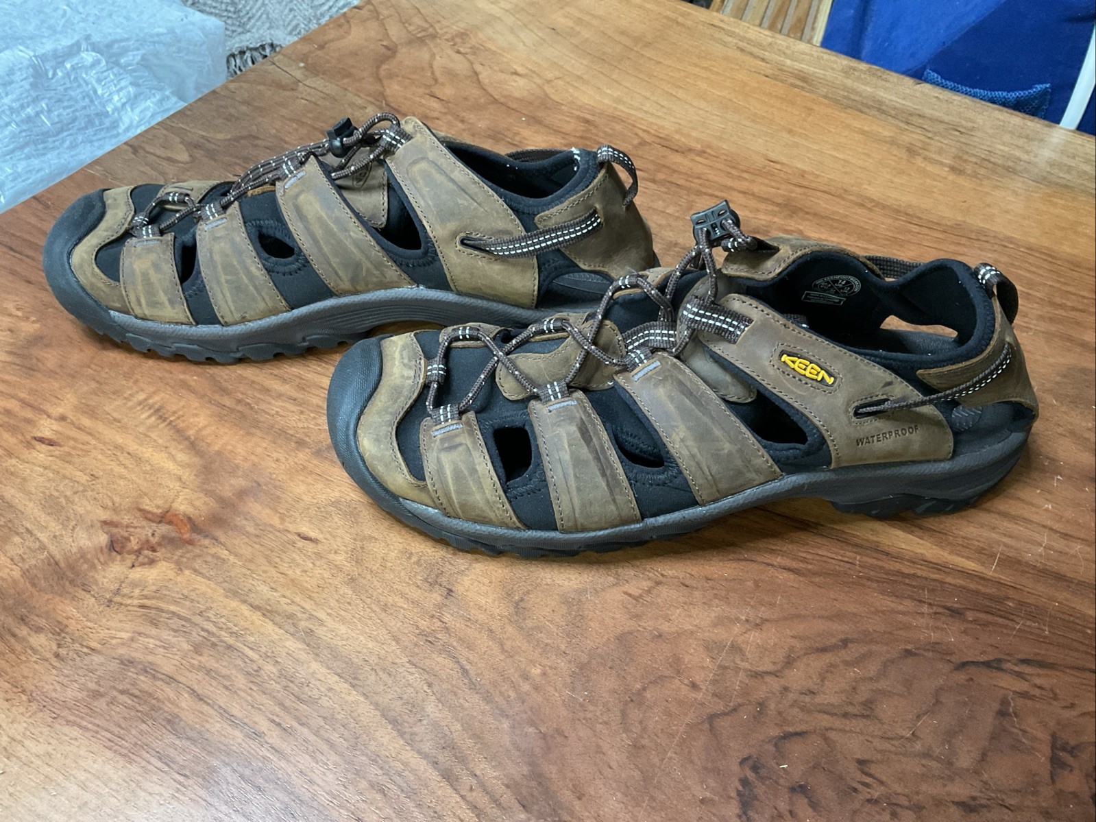 Sandali da trekking Keen Targhe lll punta chiusa impermeabili in pelle bisonte pacciame taglia 14