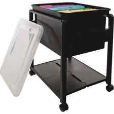 ADVANTUS AVT55758 Folding Mobile File Cart, 14-1/2"x18-1/2"x13-1/2", BK/CL