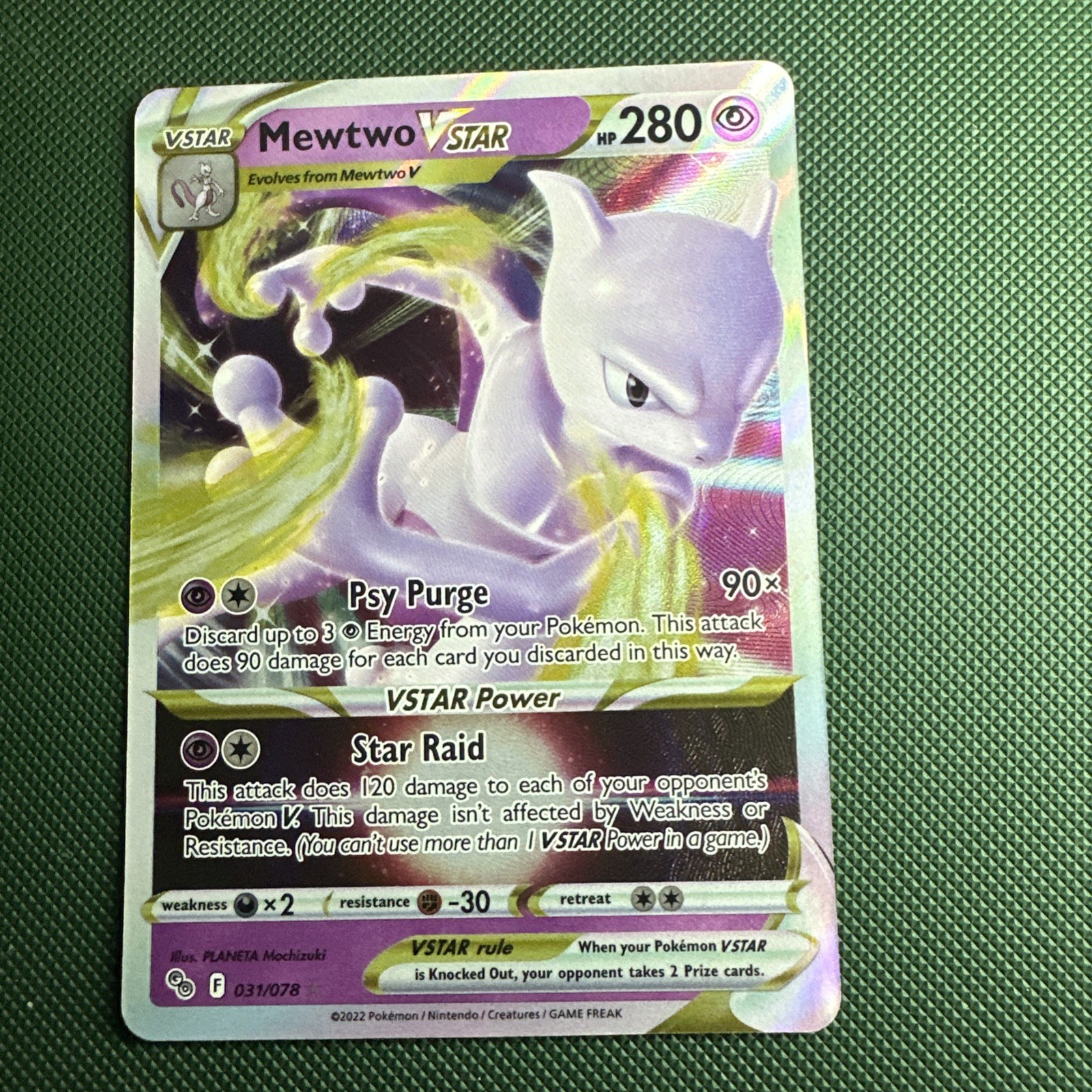 Mewtwo VSTAR 031/078 Pokémon GO Holo