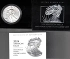 2024-W Burnished $1 American Silver Eagle Box, With COA!