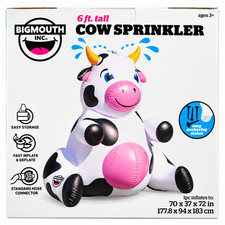 BigMouth Inc 6 ft Tall Cow Sprinkler Inflatable Water Toy Ages 3 