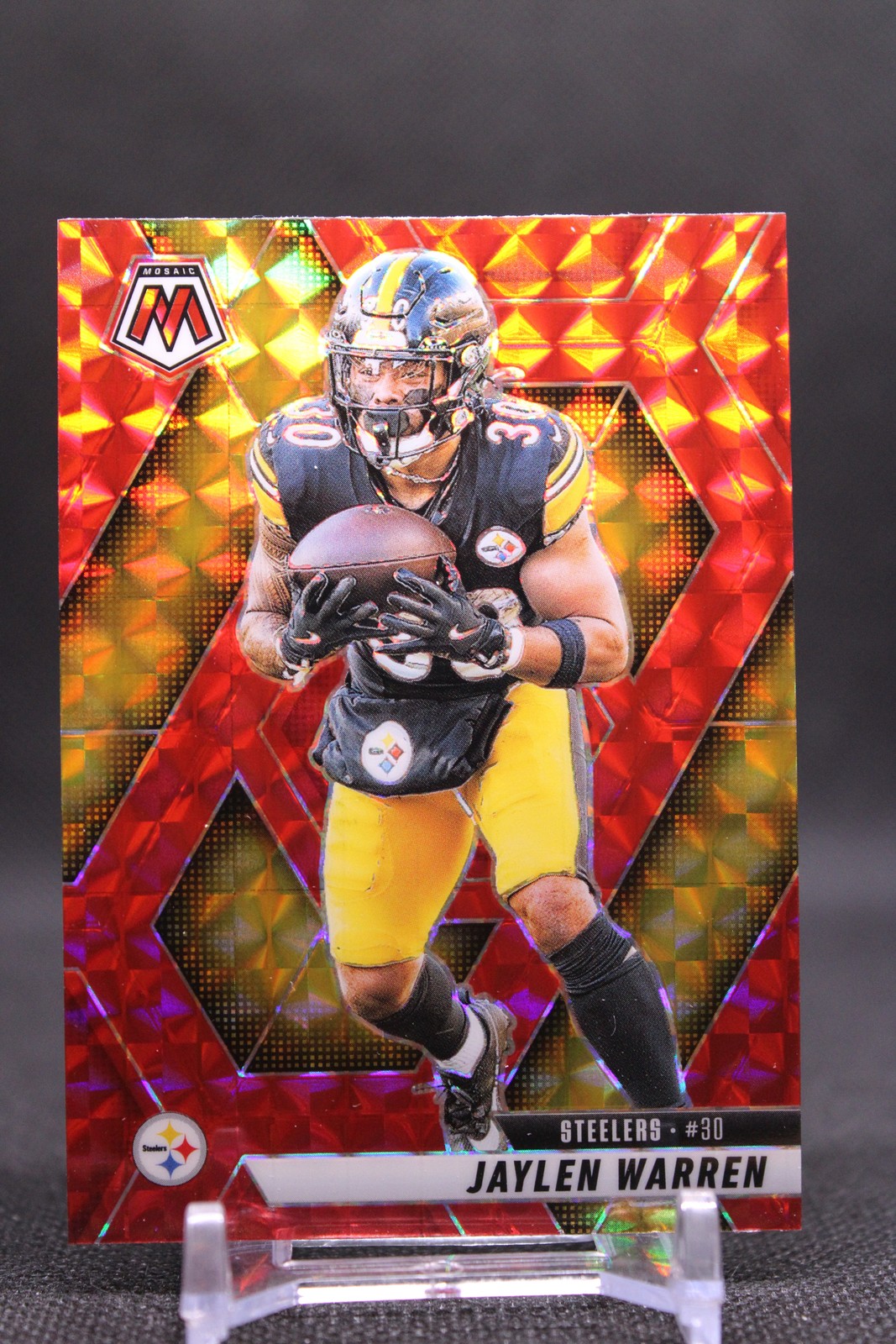 Jaylen Warren #144 2025 Panini Mosaic Mosaic Red Pittsburgh Steelers