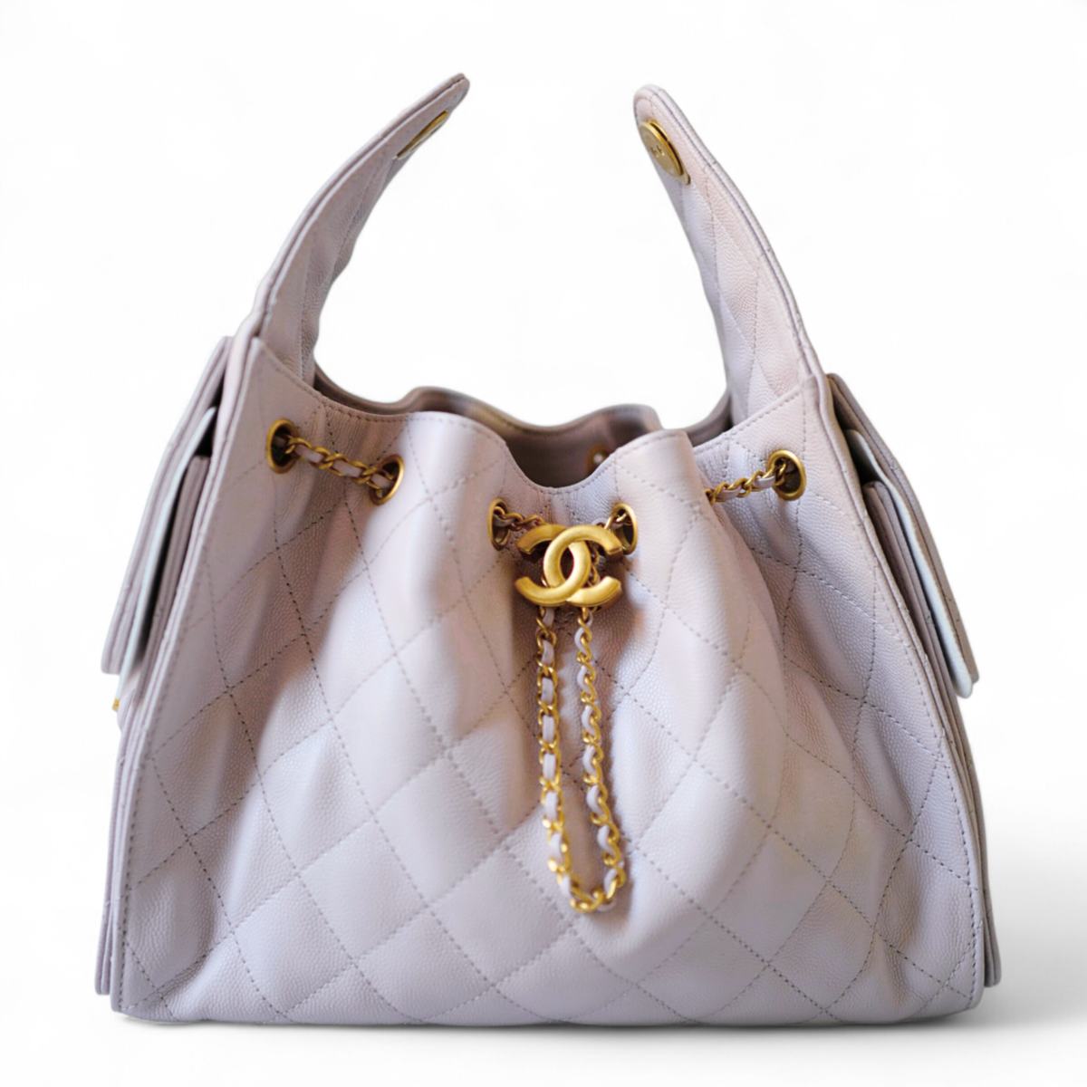 BNIB Chanel 25 Small Hobo Bag Light Pink Grained Calfskin with