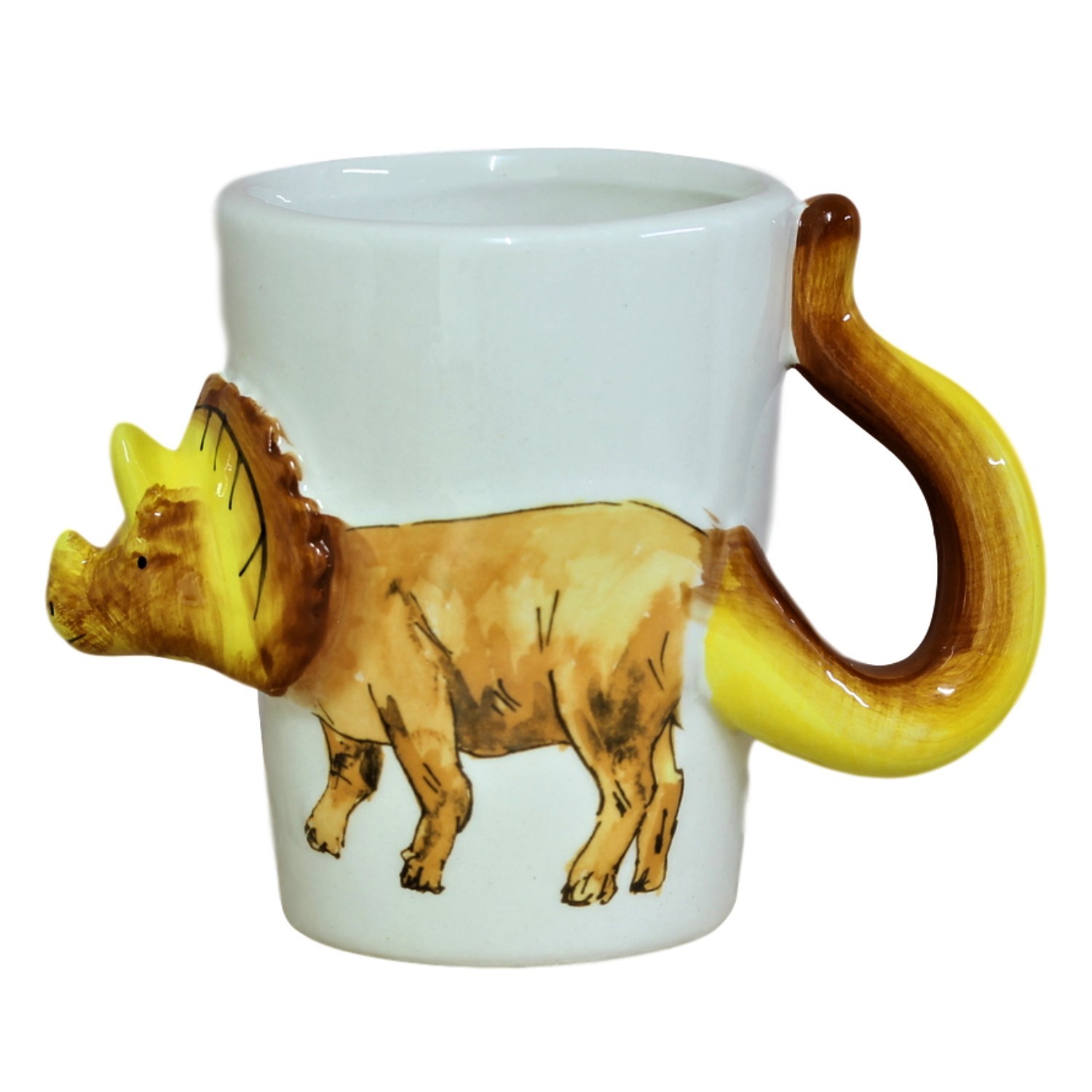 280ml 3D Triceratops Dinosaur White Ceramic Mug Tea Coffee Novelty Gift Idea New