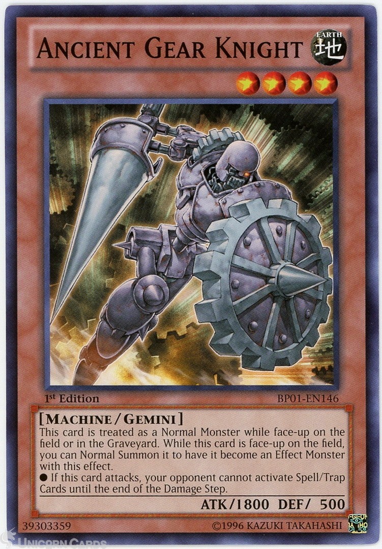 BP01-EN146 Ancient Gear Knight : Starfoil Rare 1st Edition Mint YuGiOh Card