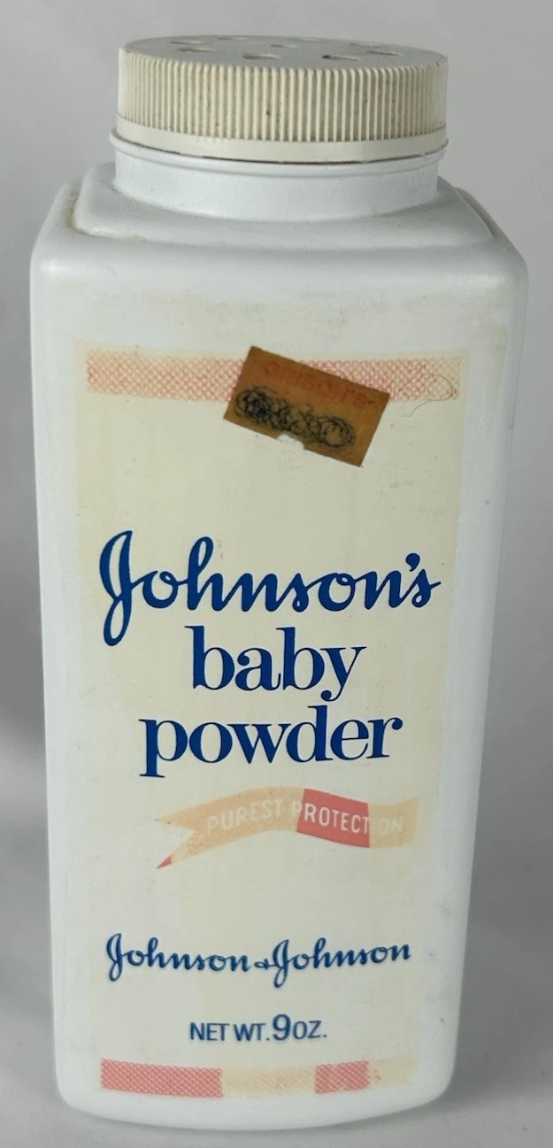 Vtg Johnsons Baby Powder Embossed Bottle 9 Oz 75% Full Movie Prop USA Babies