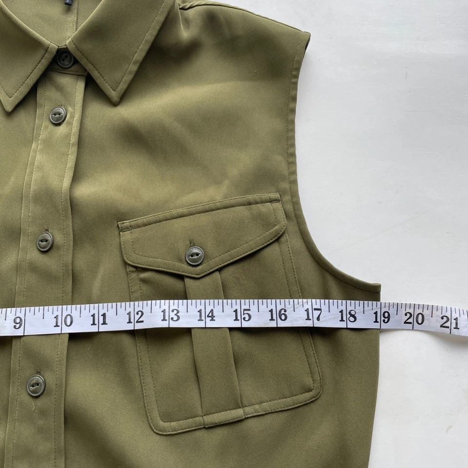 Vestido camisero Rag & Bone Caroline con cinturón oliva talla 10 safari militar utilitario elegante Foto 4 de 4