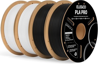 3D-Druck Filament 1.75mm PLA PRO Schwarz Weiß 4kg Hochwertig für 3D-Drucker