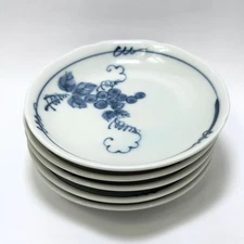 Mino Ware Jinpo Ceramics Mini Round Plate Grape Design Made In Japan - Set of 5